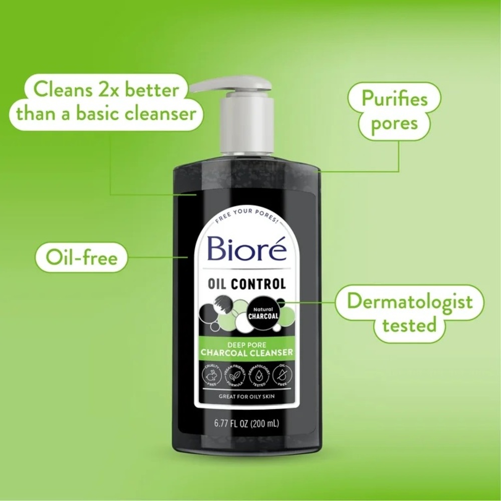 BIORE Deep Pore Charcoal Daily Face Wash for Oily Skin, NEW - Picture 3 of 8